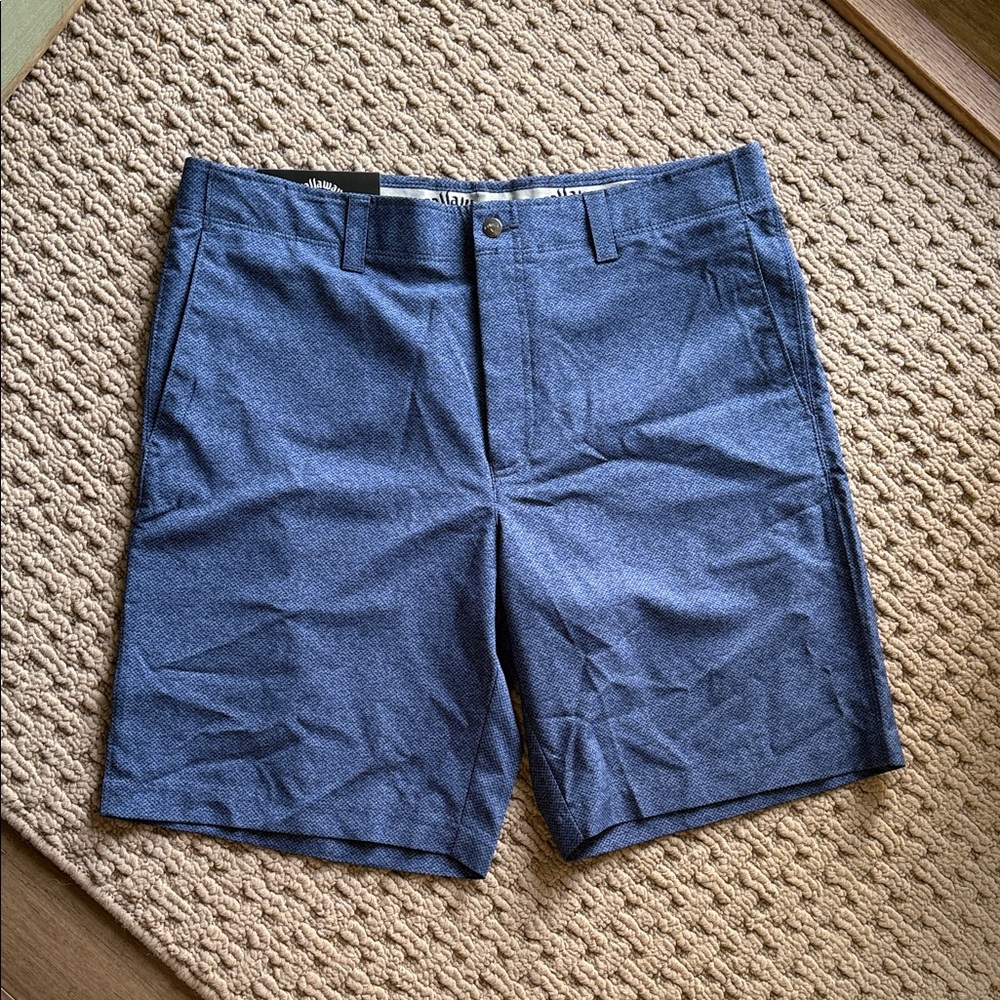 NWT Men’s Callaway active performance golf shorts, size 36. 9 inch inseam.